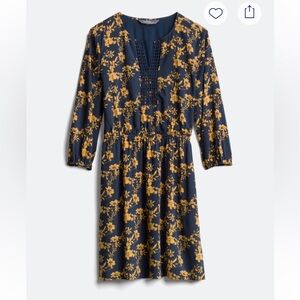 Market and Spruce Navy and Yellow Floral Dress